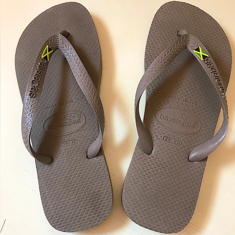 NWOT Havaianas Jamaica Flag Flip Flops Size 7/8 (39-40)